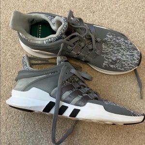 Adidas Equipment Knit Sneakers Tennis Shoes Women’s Size 8! Gray, Black, White.